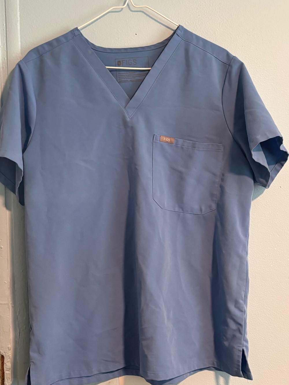 FIGS women  V-Neck Scrub Top in Slate Blue